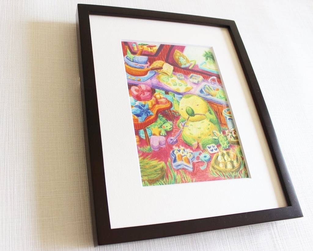 色鉛筆画「喜んでくれるかな」