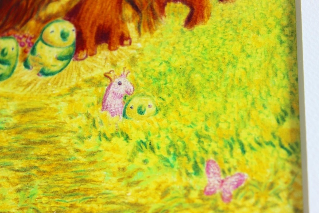 色鉛筆画「再会の花畑」