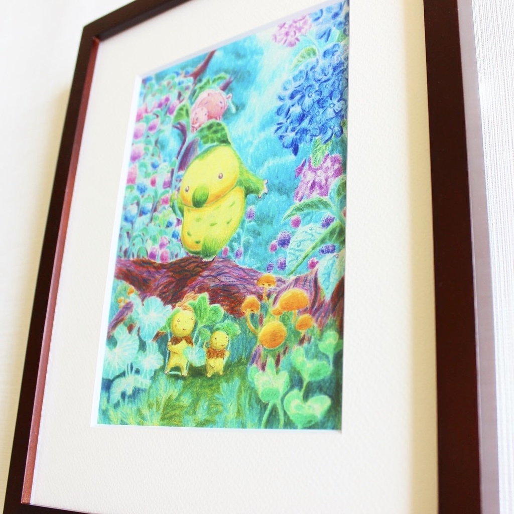 色鉛筆画「しっとりしていて良い天気」