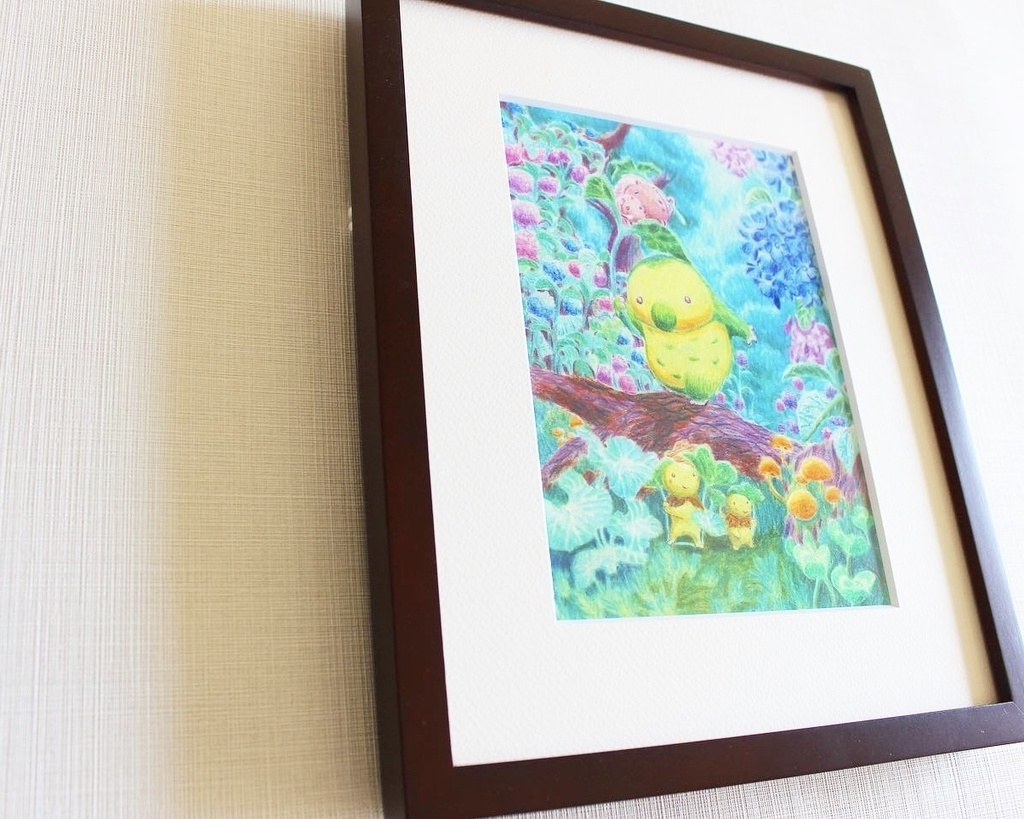 色鉛筆画「しっとりしていて良い天気」