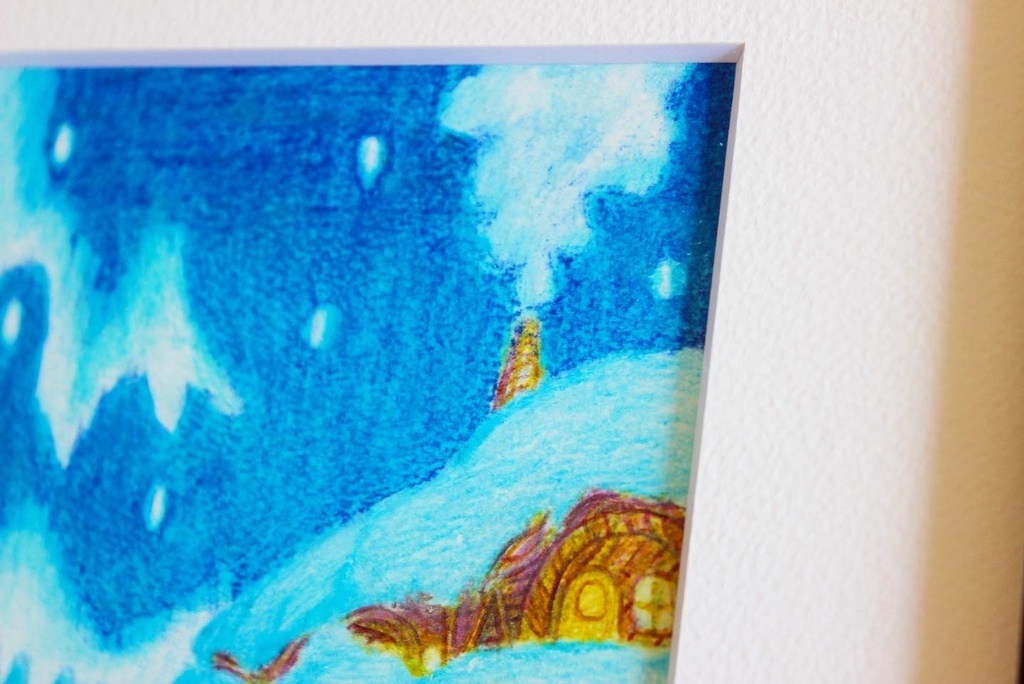 色鉛筆画「にぎやかな冬眠」