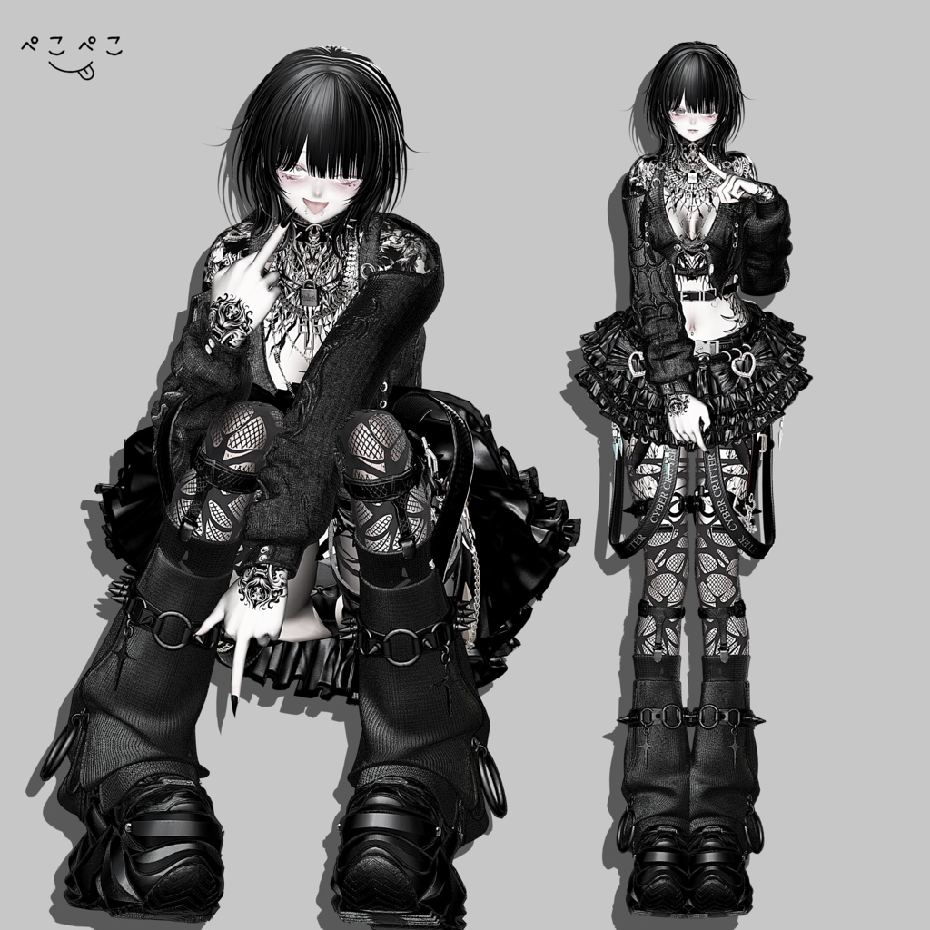 poiyomi設定済み汎用黒リムマテリアル