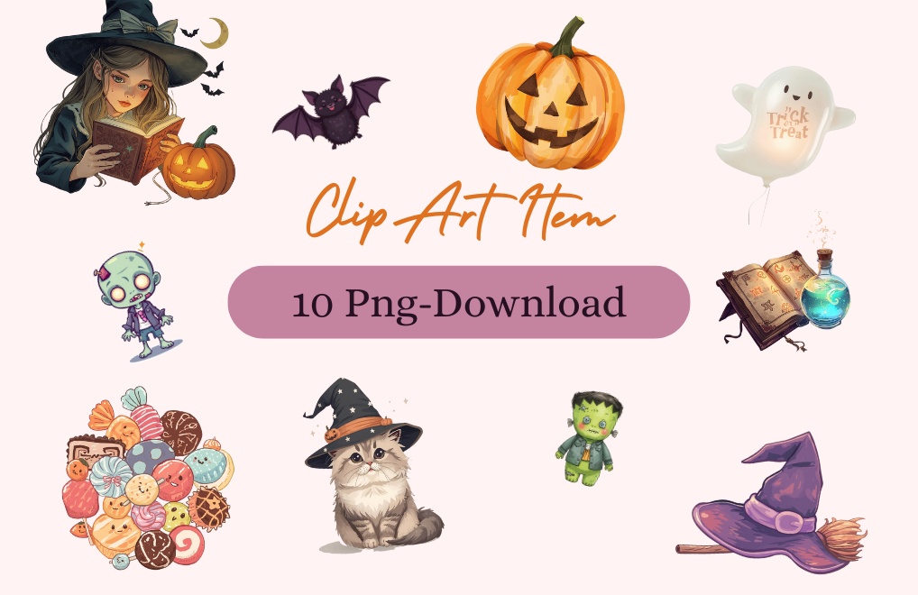 🎃ハロウィン可愛いクリップアート素材10セット🎃