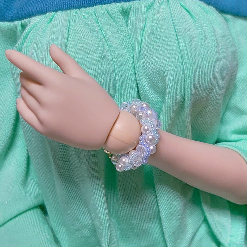 【DD】ガラスとパールのブレスレット