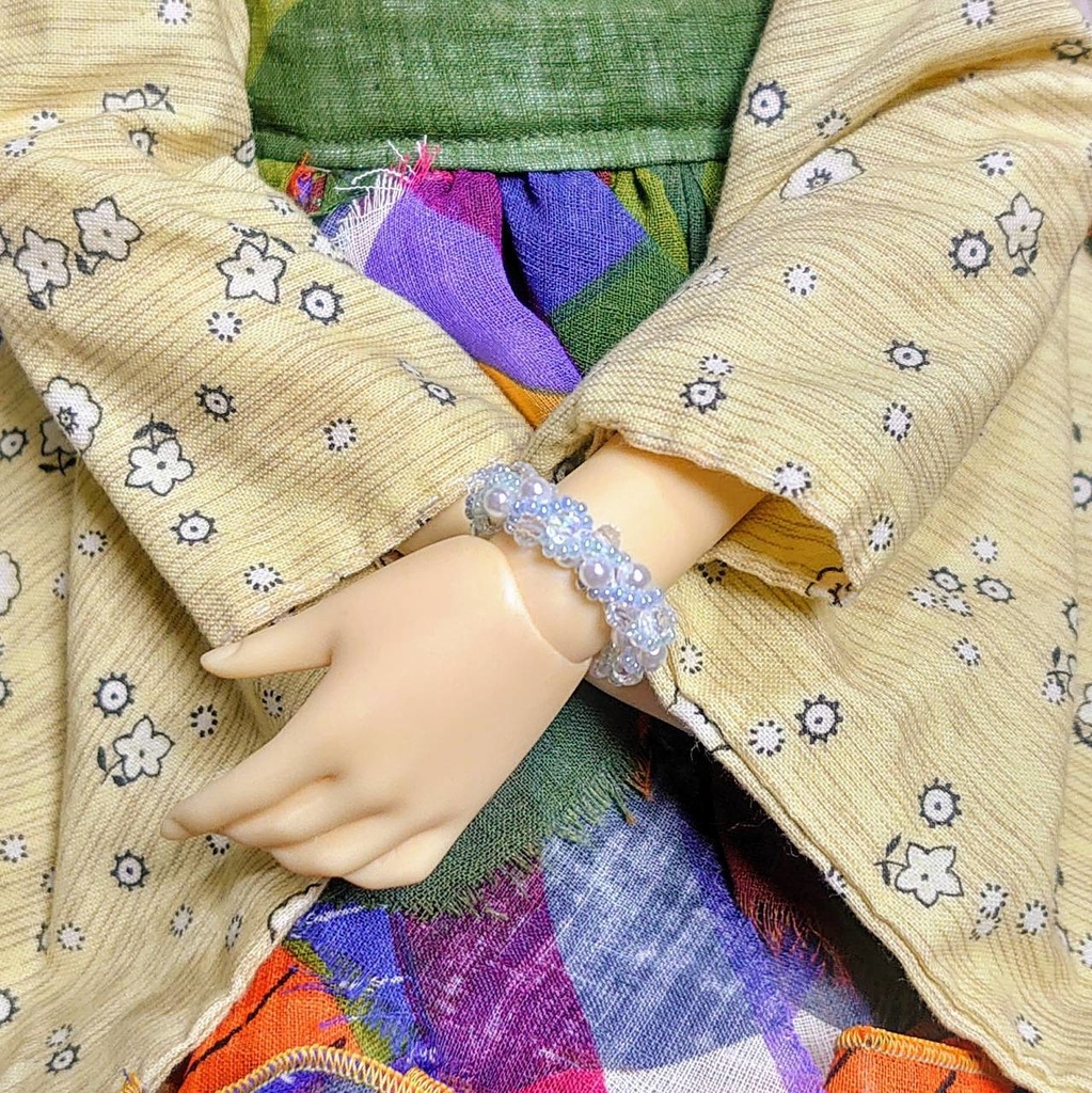 【SD MSD】ガラスとパールのブレスレット