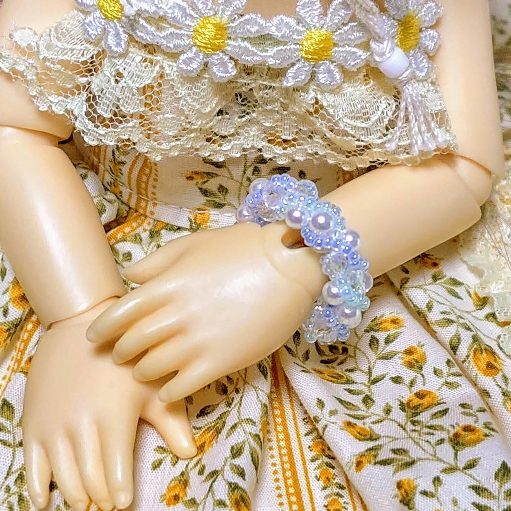 【幼SD SDC少女】ガラスとパールのブレスレット