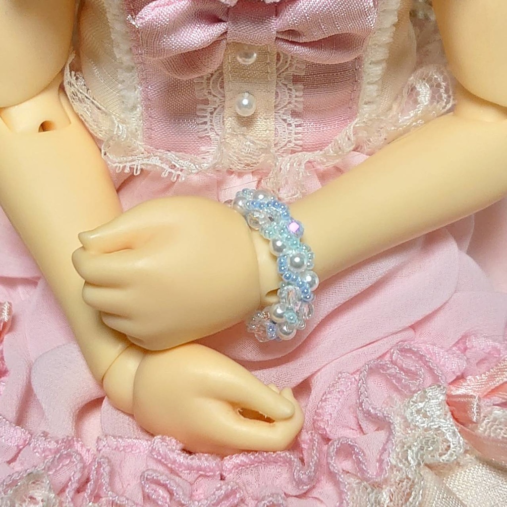 【幼SD SDC少女】ガラスとパールのブレスレット