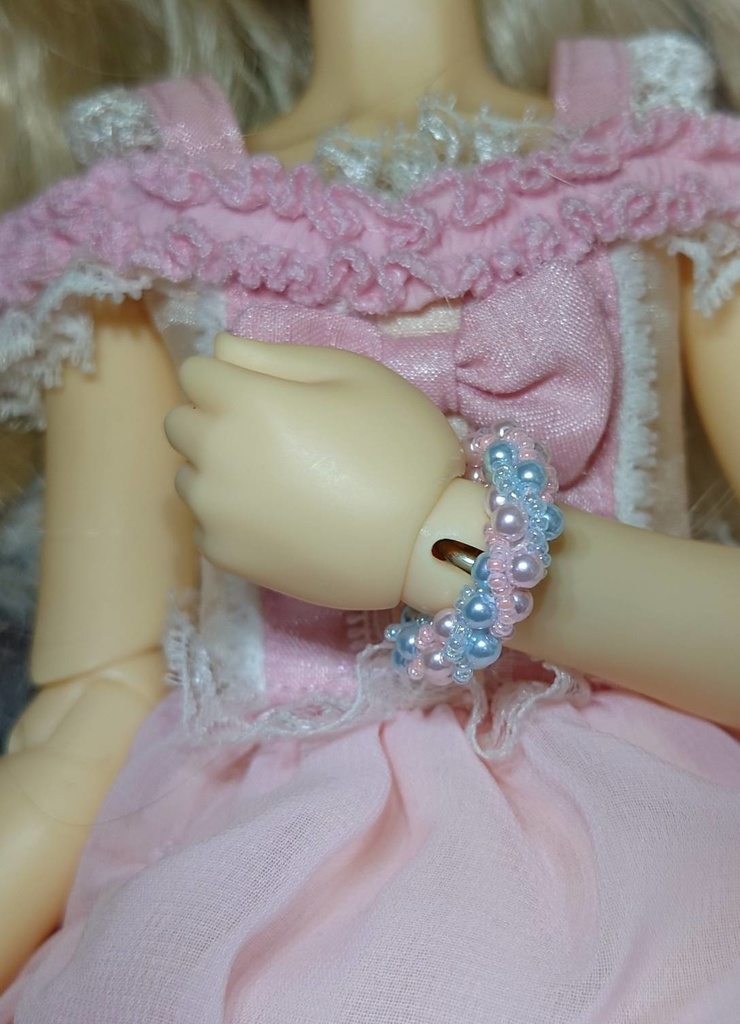 【幼SD SDC少女】ゆめかわ色・パールのブレスレット