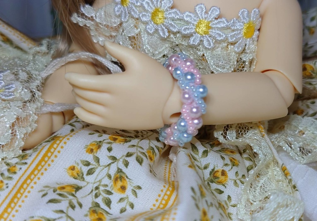 【幼SD SDC少女】ゆめかわ色・パールのブレスレット