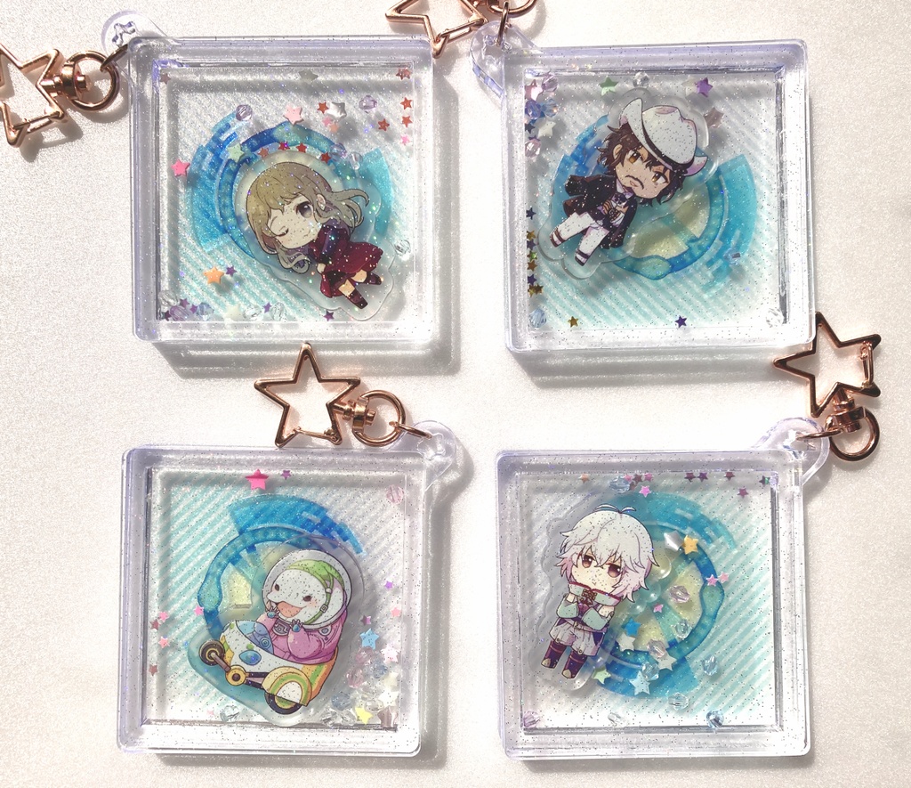 銀の鍵風 シャカシャカアクリルキーホルダー