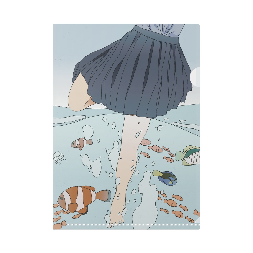 海ヲ想フⅥクリアファイル「ぬるい海面」