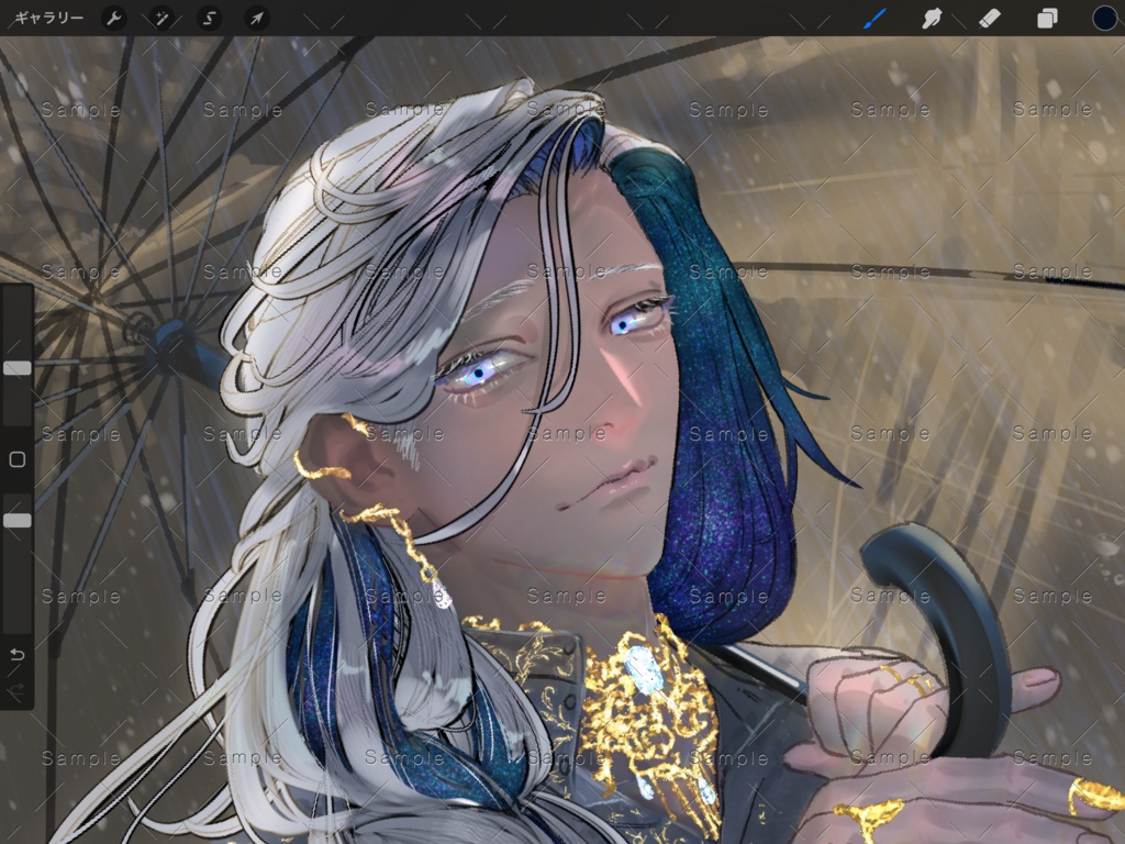 【Procreate】髪ふちどりブラシflat