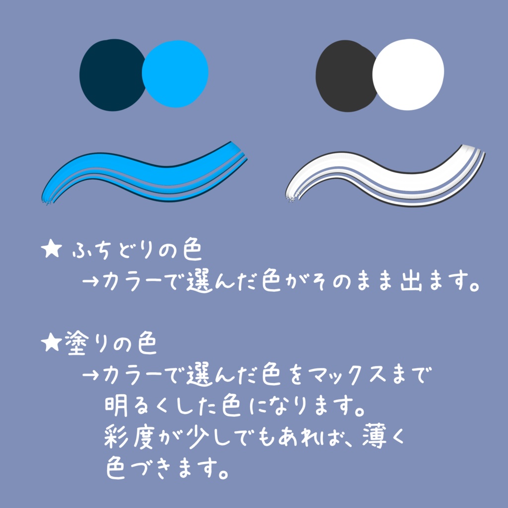 【Procreate】髪ふちどりブラシflat