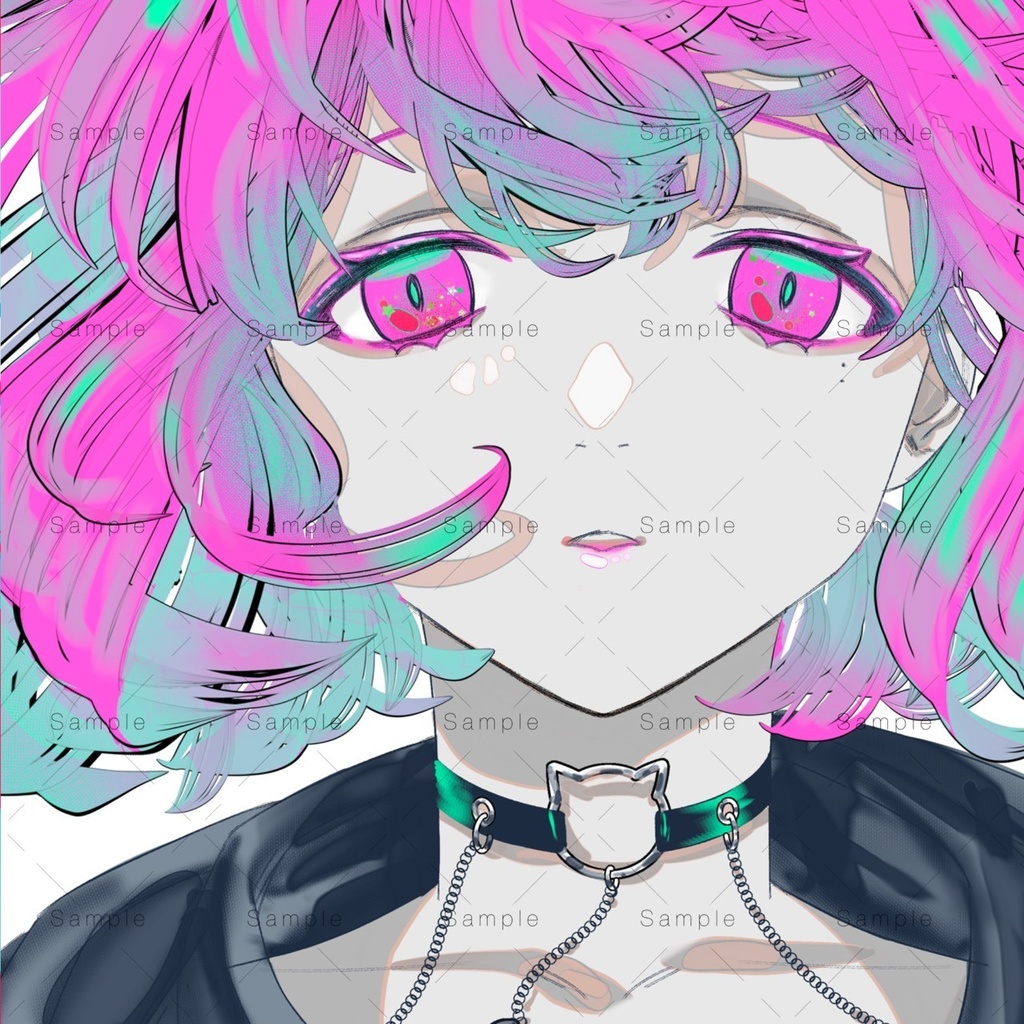 【Procreate】髪ふちどりブラシflat
