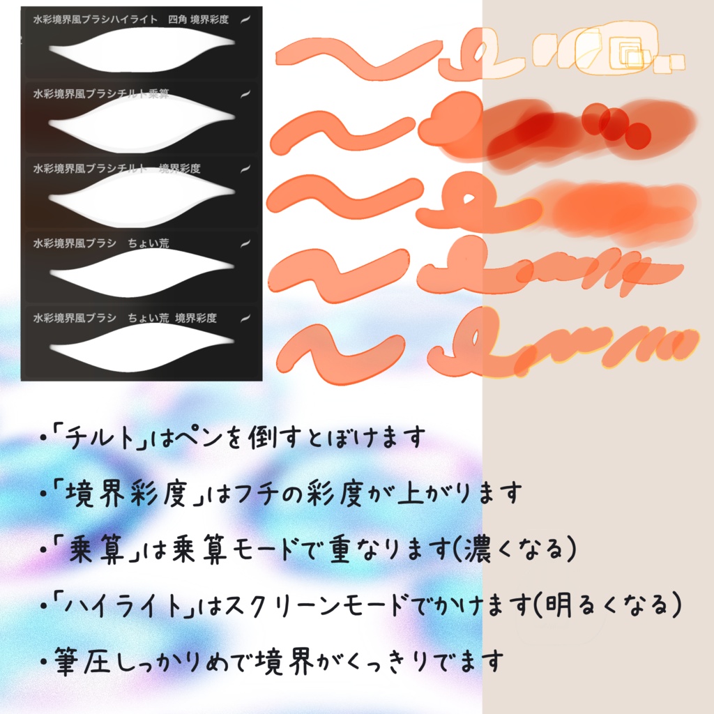 【Procreate】くっきり水彩境界風ブラシ
