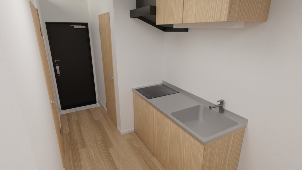 【VRChat】ナチュラルな1R マンション / One room apartment