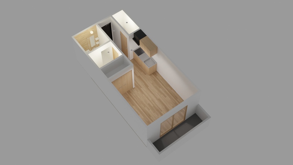 【VRChat】ナチュラルな1R マンション / One room apartment