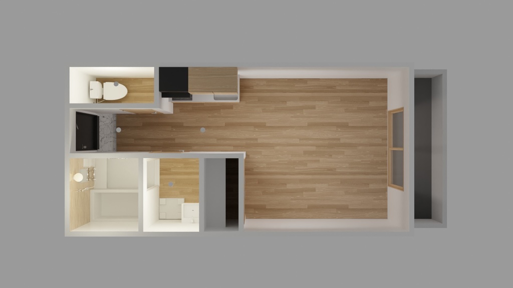 【VRChat】ナチュラルな1R マンション / One room apartment