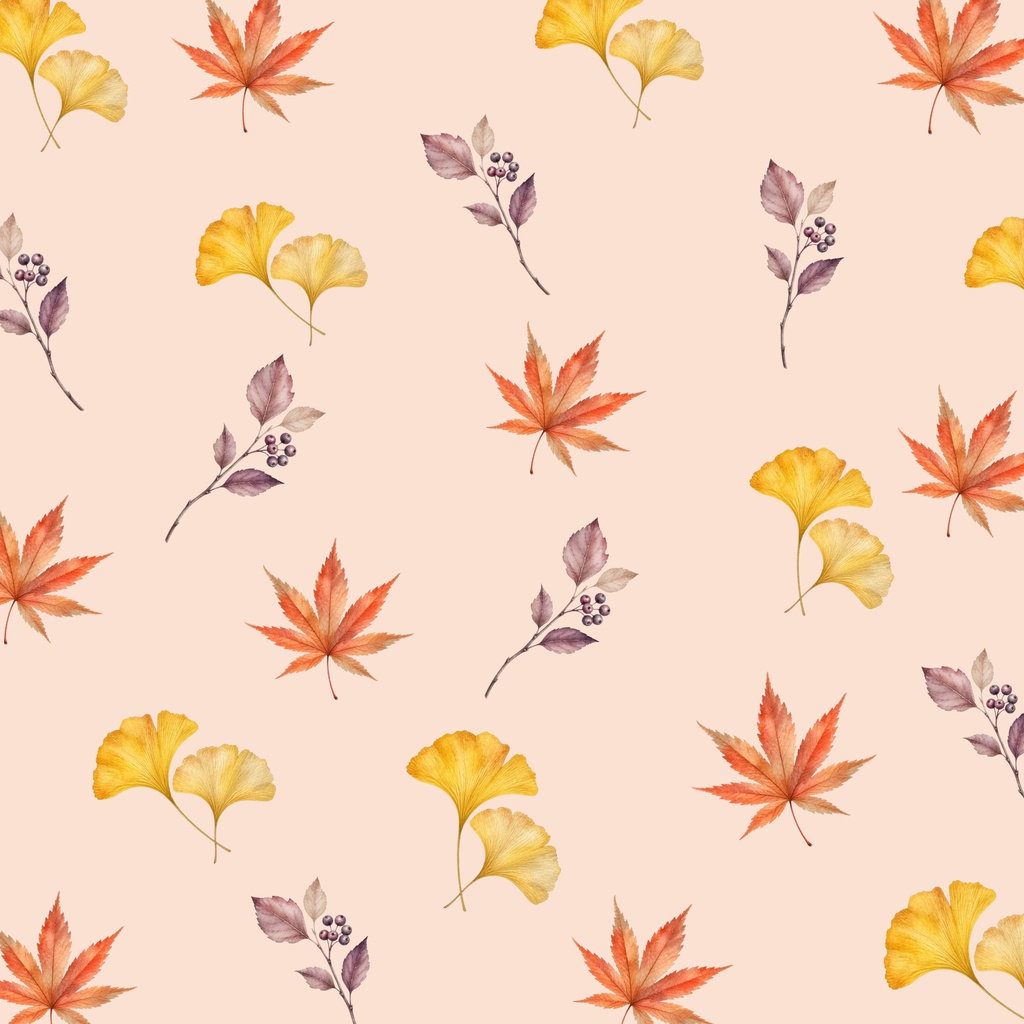 秋　紅葉デジタルペーパー3枚セット｜背景素材・デジタル手帳・壁紙・ラッピング｜大人かわいい・落ち着いたカラー