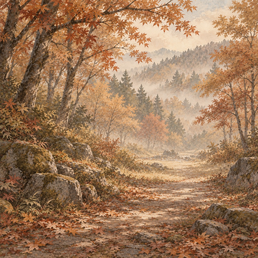 【無料】秋・紅葉の水彩背景素材5枚|TRPG・ゲーム・配信・壁紙
