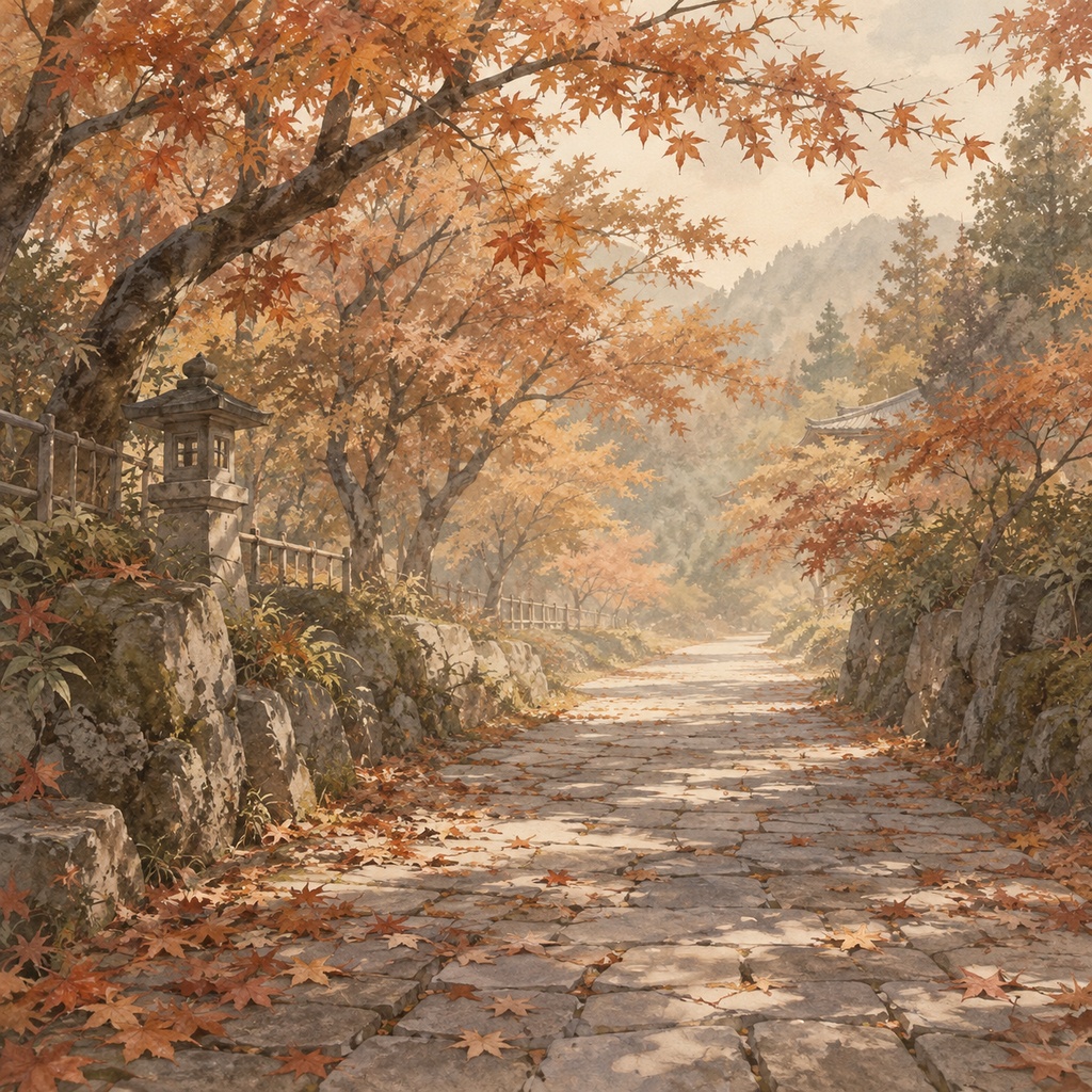 【無料】秋・紅葉の水彩背景素材5枚|TRPG・ゲーム・配信・壁紙