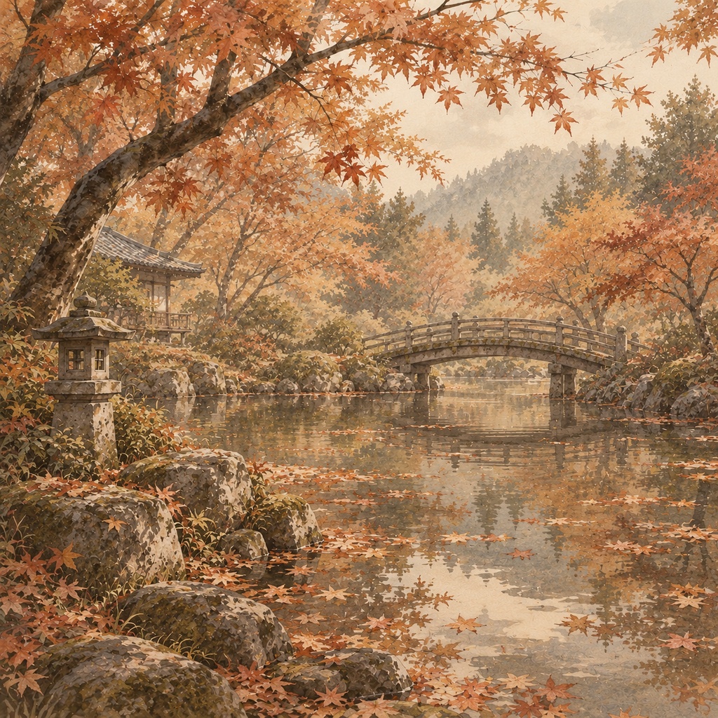 【無料】秋・紅葉の水彩背景素材5枚|TRPG・ゲーム・配信・壁紙