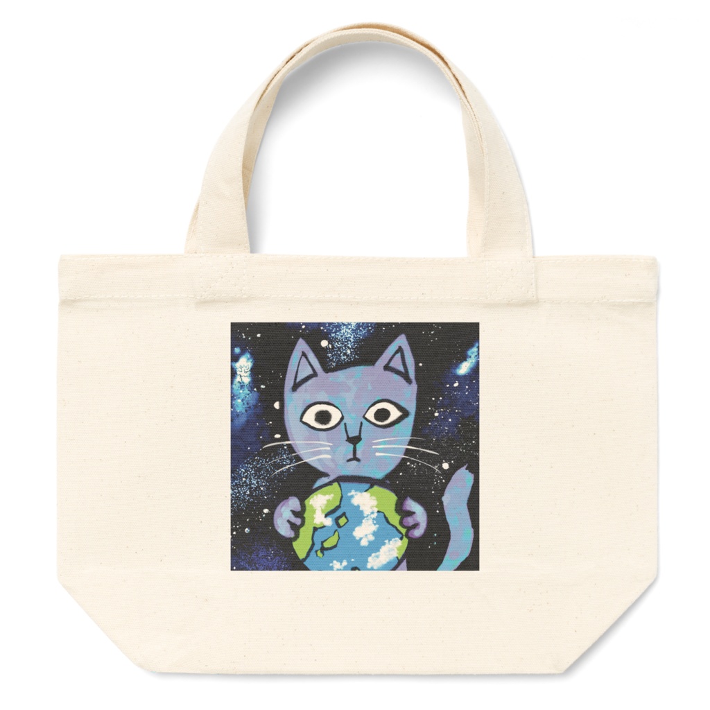 地球と猫トートバッグSサイズ