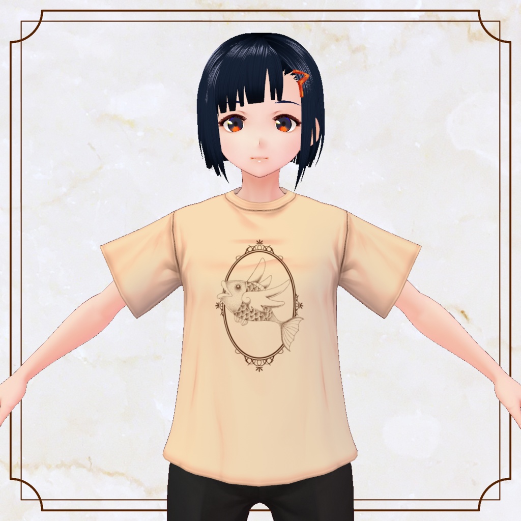 【VRoid】クラシックTシャツ-魚-