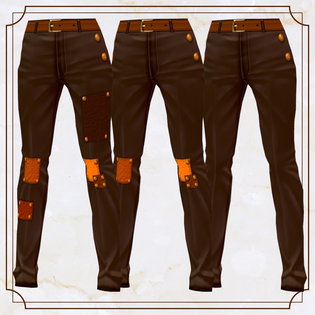 【VRoid】パッチワークパンツ