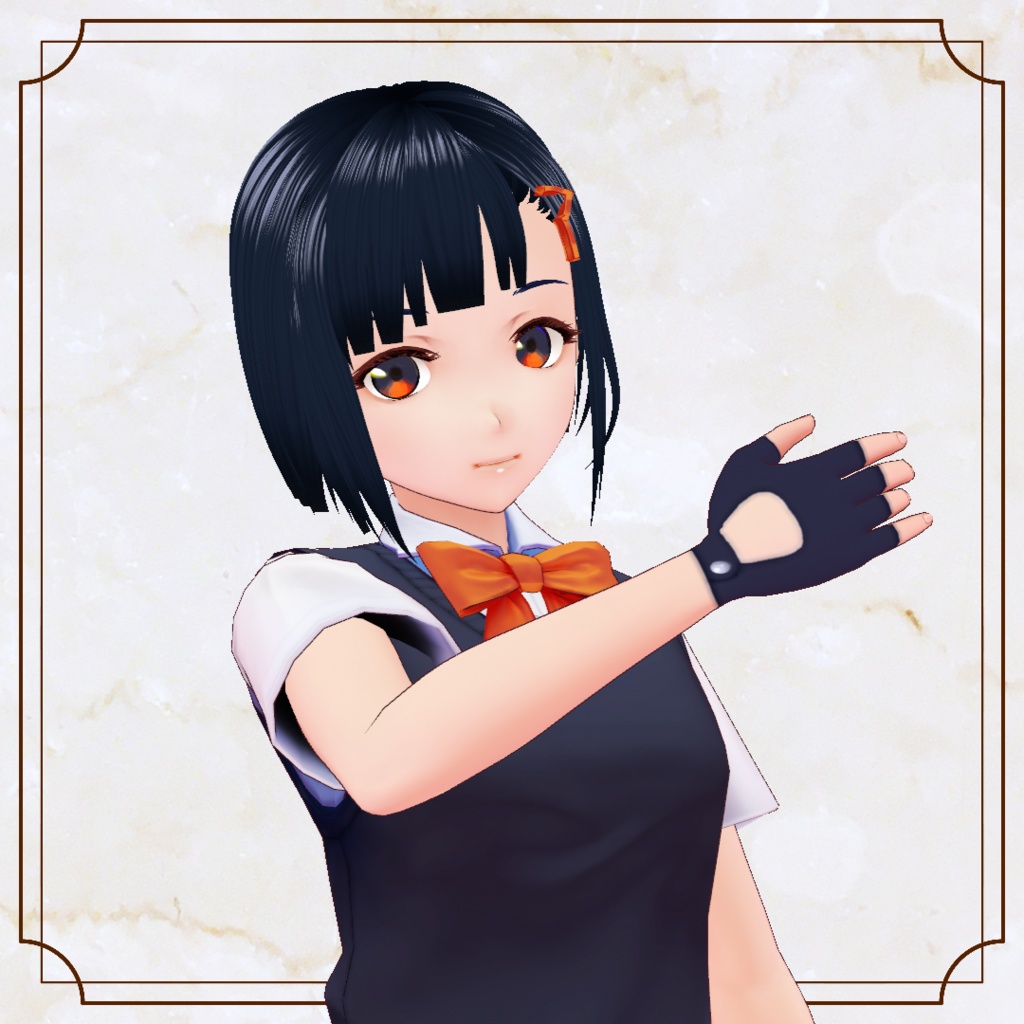 【VRoid】指ぬきグローブ