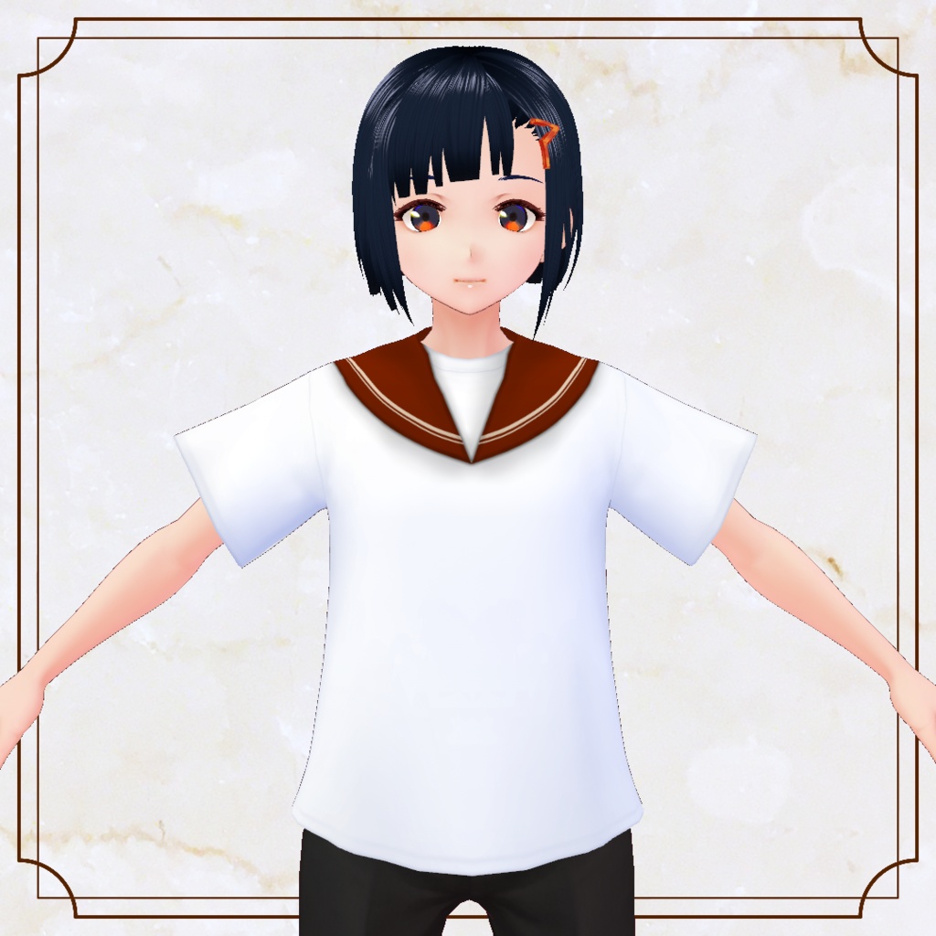 【VRoid】付け襟セーラー