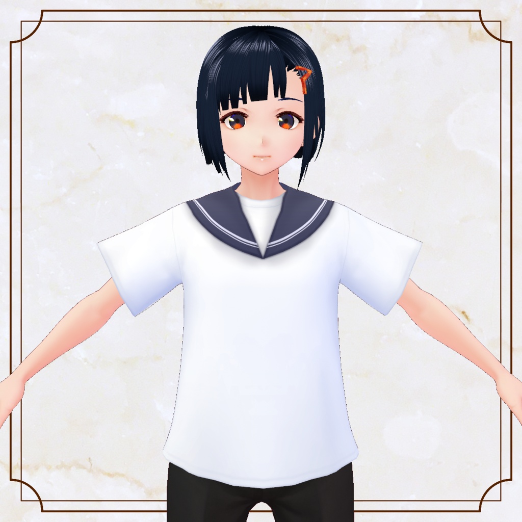 【VRoid】付け襟セーラー