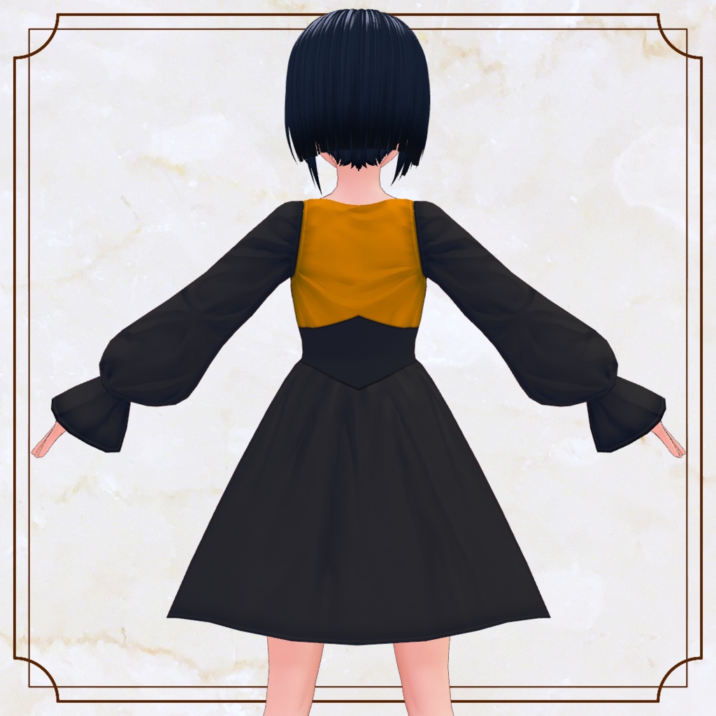 【VRoid】ハーキリンチェックワンピース