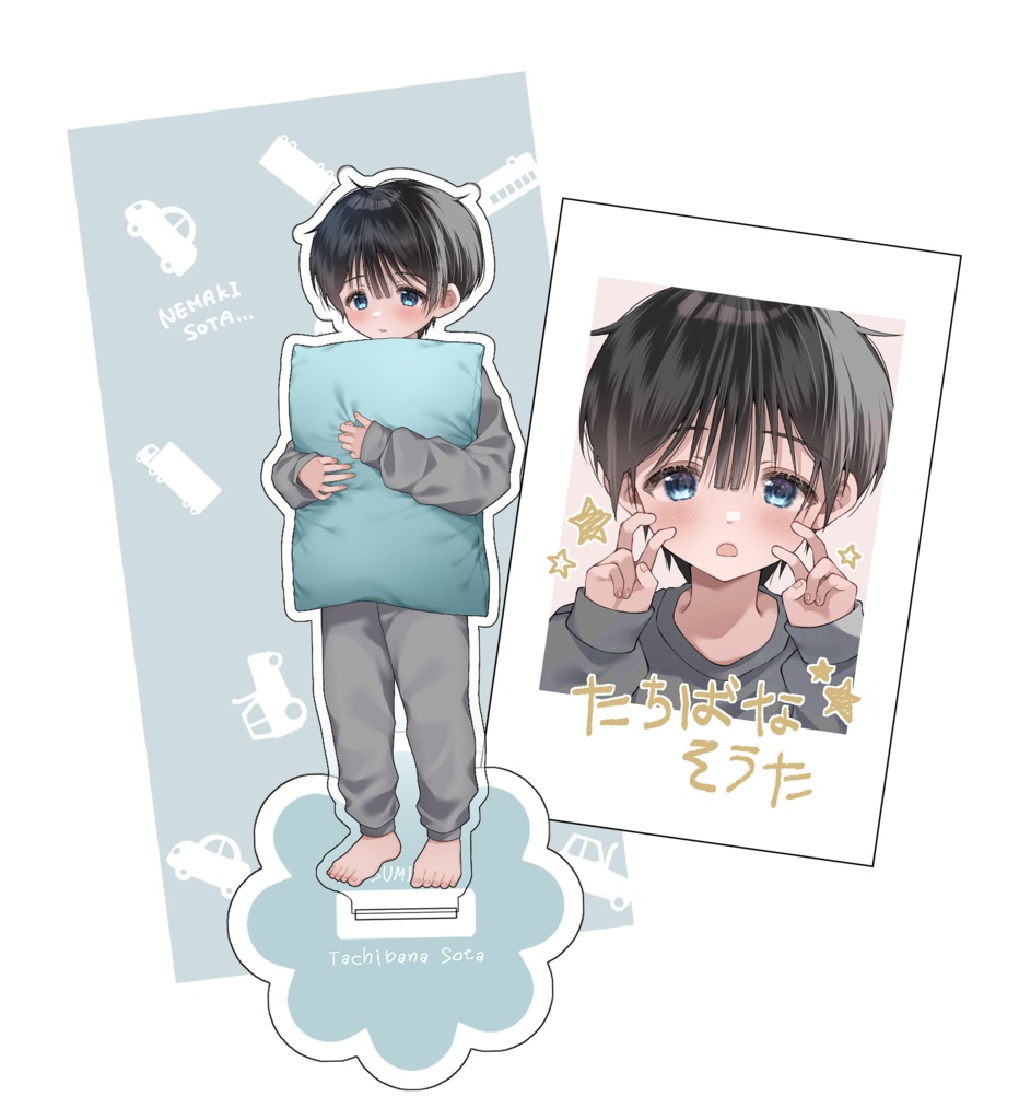 【次回再販5月上旬頃予定】颯太ねまきアクスタ＋チェキ風カードセット