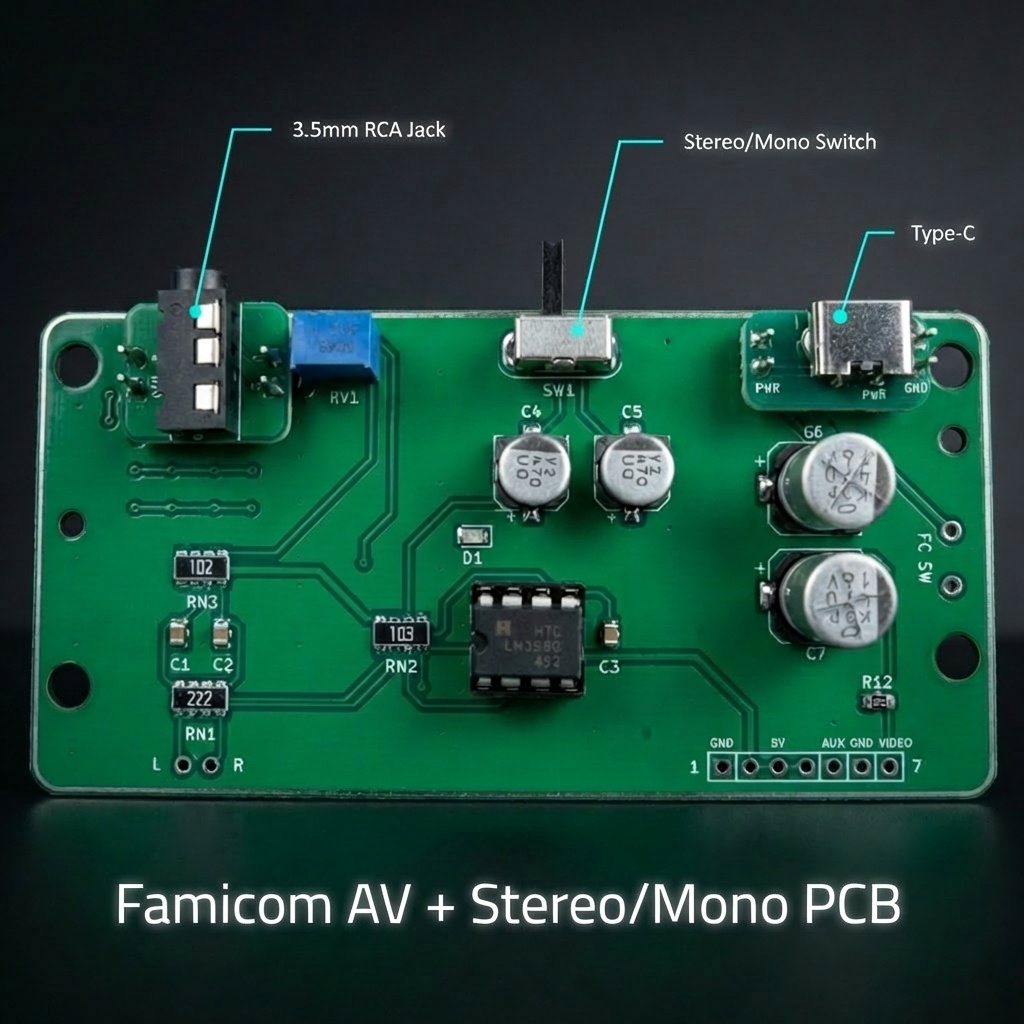 ファミコン AV出力+ステレオサウンド 基板