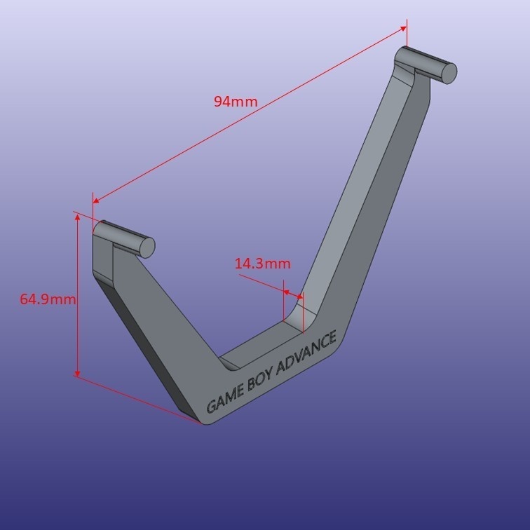 GBA スタンド 3Dモデルデータ / Game Boy Advance Stand STL