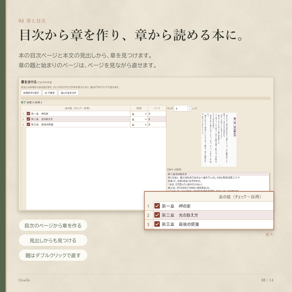 Ocelib(オセリブ) | 自炊書籍を読みやすい電子書籍にするツール ~Kindleにもアップできます~