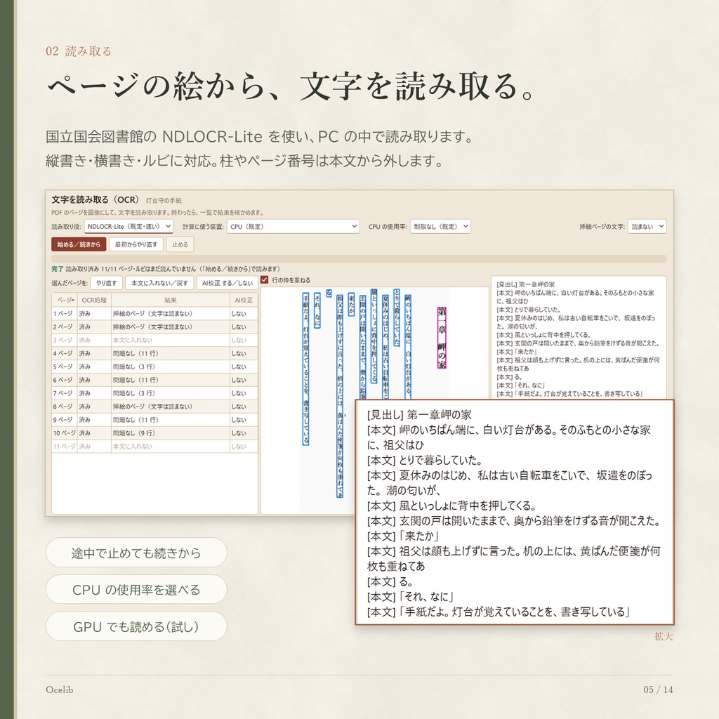 Ocelib(オセリブ) | 自炊書籍を読みやすい電子書籍にするツール ~Kindleにもアップできます~