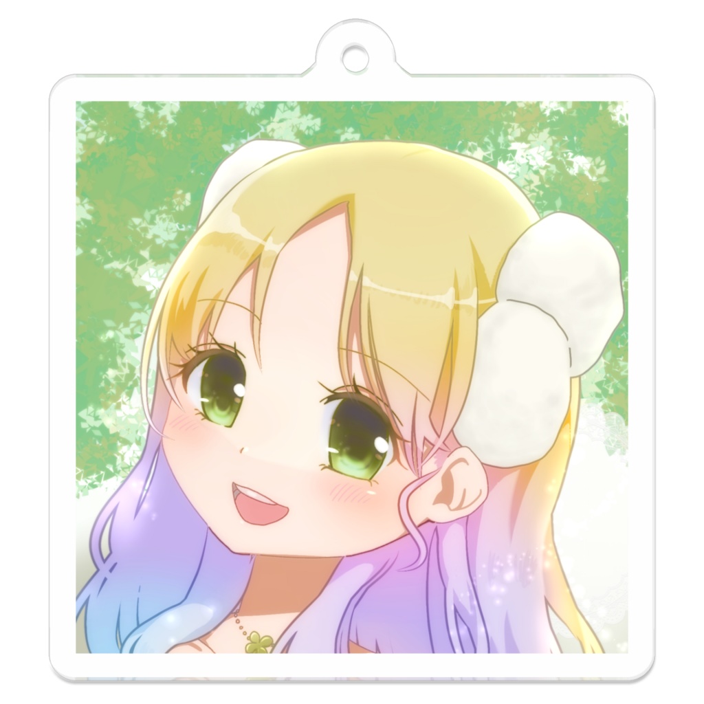 もこは 四角形アクリルキーホルダー (50 x 50 mm)