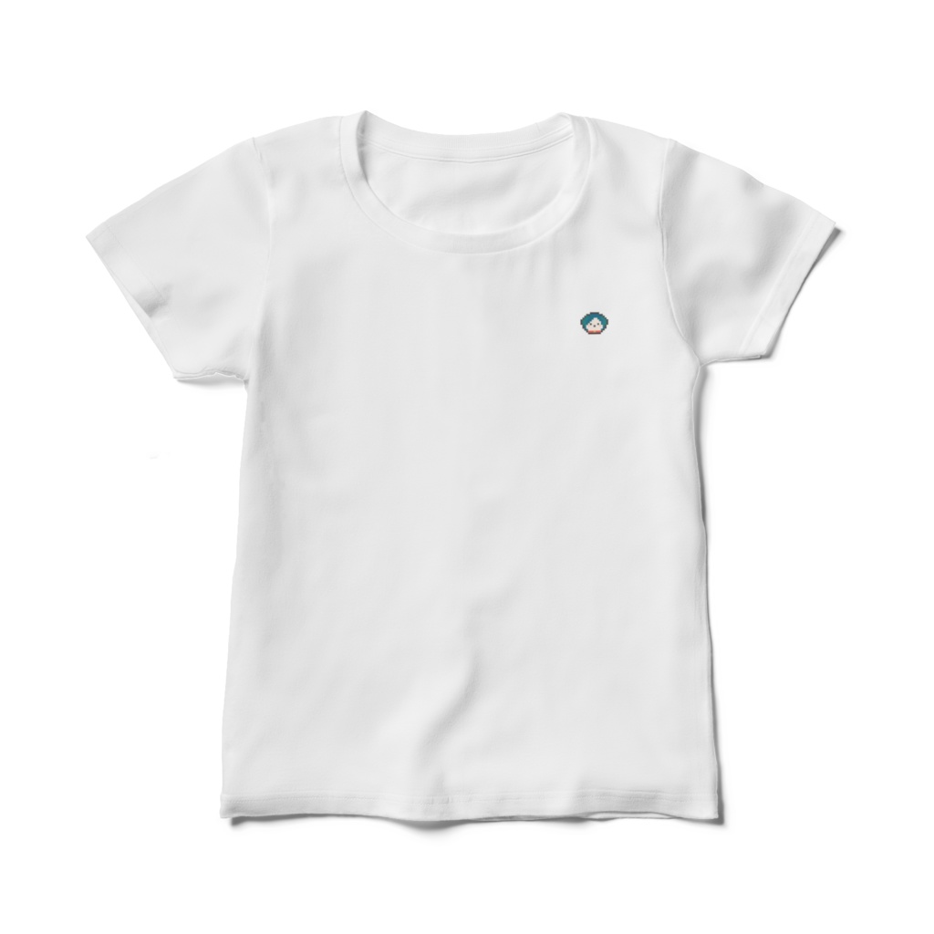 ワンポイントドット絵　レディースTシャツ　白
