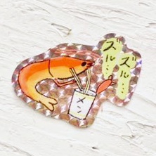 キラキラホロエビちゃんステッカー【ラーメン】