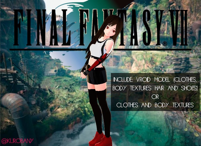 [VRoid] TIFA FINAL FANTASY - textures / VRM AND VROID FILES / ティファ・ロックハート