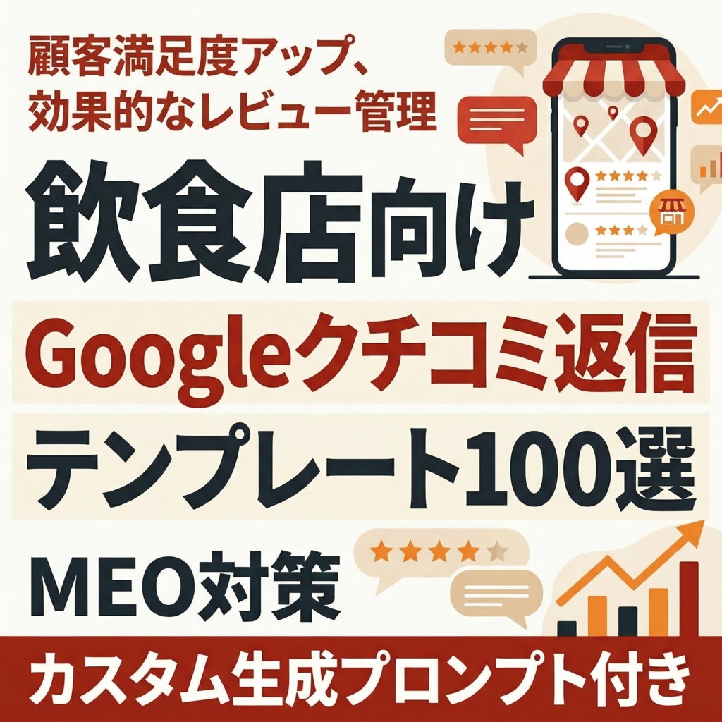【飲食店オーナー向け】Googleクチコミ返信テンプレート100選＋カスタム生成プロンプト｜MEO対策