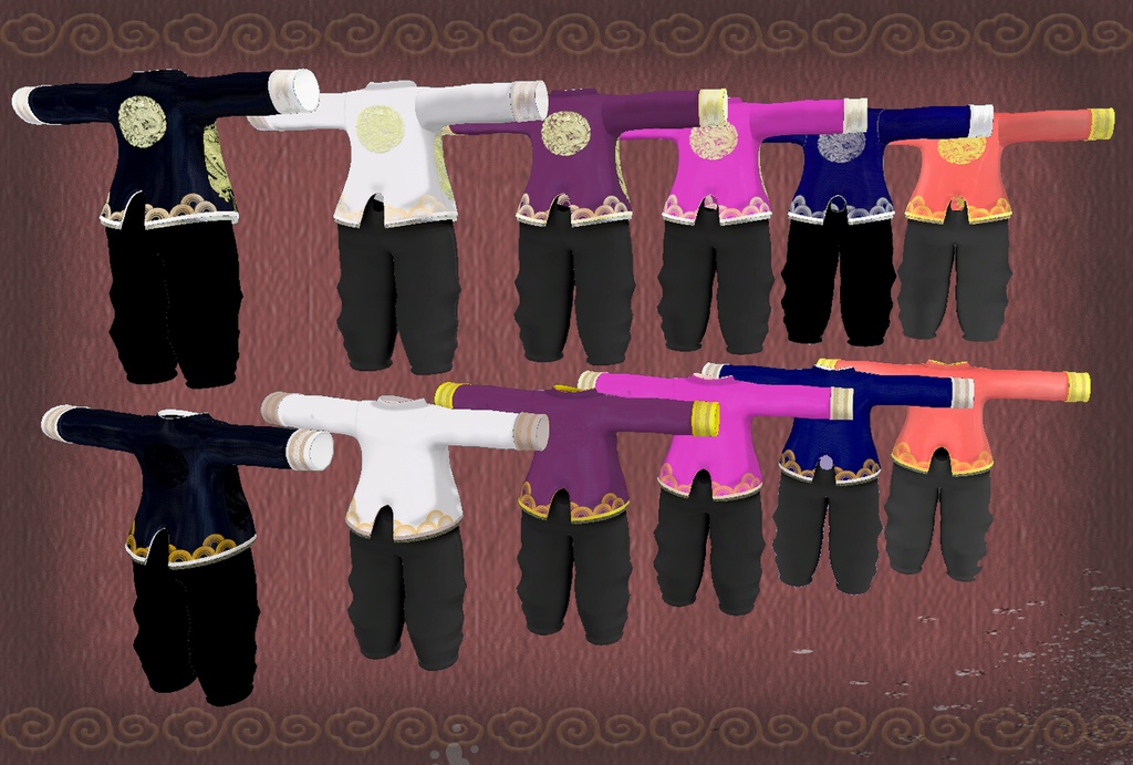 【10アバター対応】衣装3Dモデル『中華風新年服』