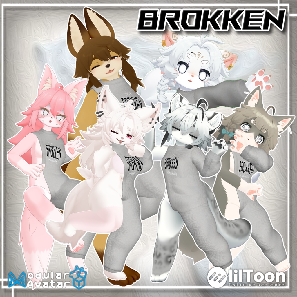 【6 アバター対応】衣装3Dモデル - Brokken