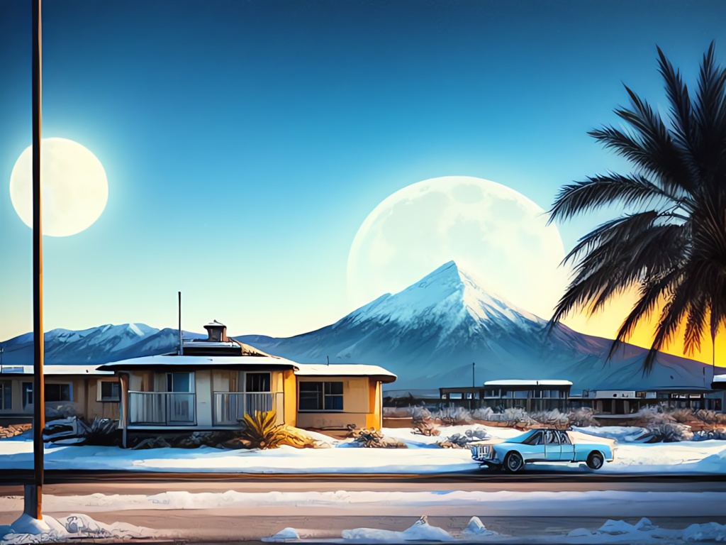 【背景素材】雪国の豪邸