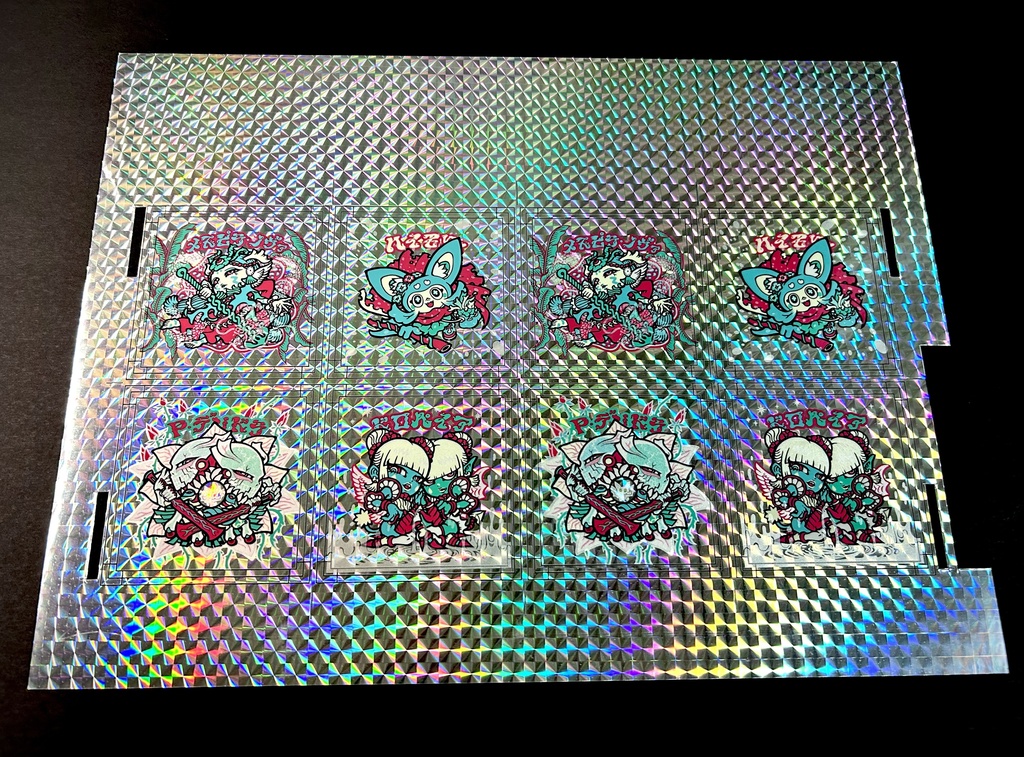 【高輝度　銀プリズム】シルクスクリーン　アンカットシール