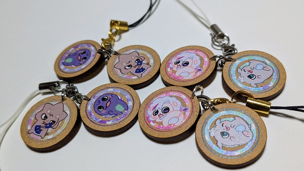 ろふまる木製ストラップ