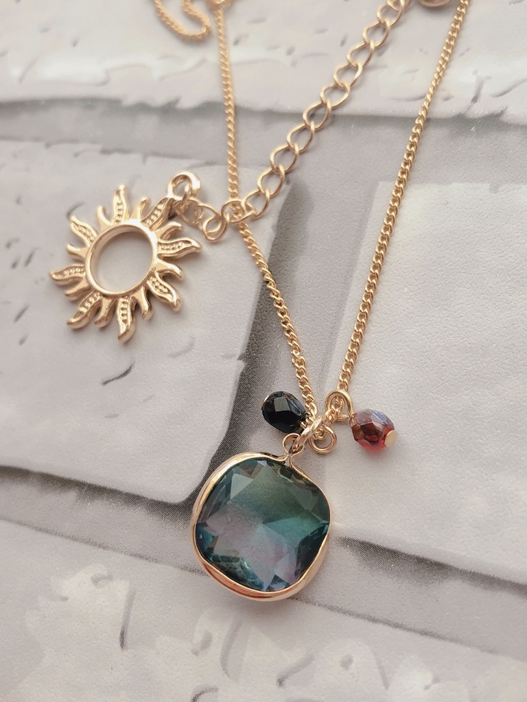 色硝子の首飾り・炭