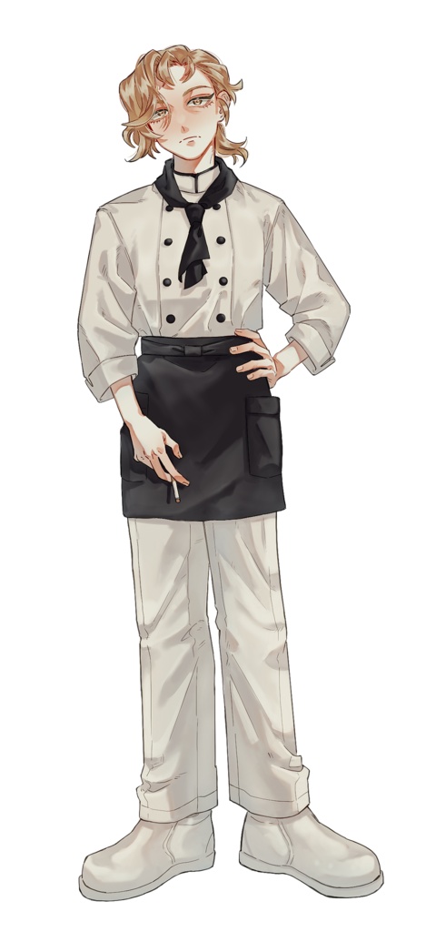 【立ち絵素材】調理師の女性【表情差分16種】